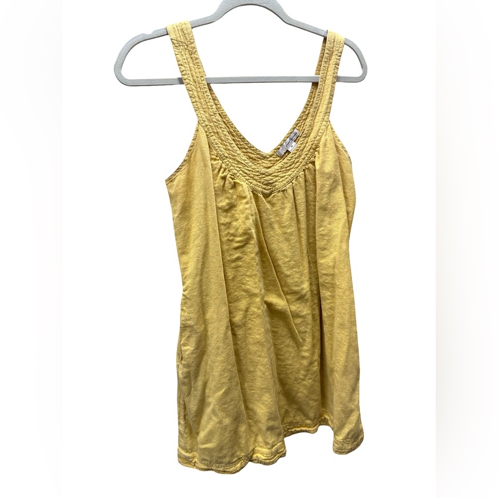 21 Yellow Smocked Mini Dress with Pockets